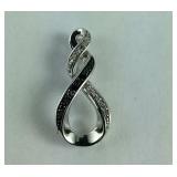 Black & White Diamond Swirl Pendant, 1.8 grams