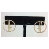 14k yellow gold and diamond earrings tested, 5.1g