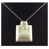 Sterling silver moonstone necklace 18in 1.21cts