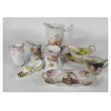 Painted china,  German and Nippon marks on most