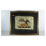 Egyptian papyrus art, framed 22 x 27