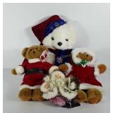 Four holiday themed stuffed animals, includes