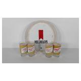 Advertising,  Michelob poly serving tray and four
