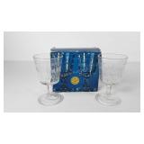 Bicentennial Liberty Bell water goblets, with box