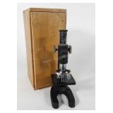 Microscope with finger jointed box