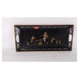 Metal tray, has paint chips & scratches