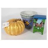 Decor, planter, pumpkin and horse themed trinket