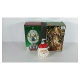 Holiday decor, Santa dispenser, musical egg and