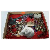 Jewelry group, necklaces, earrings, rings