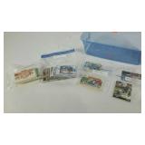 Sports card group, includes small storage tote