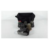 Basket of glass and porcelain insulators,