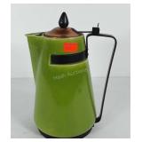 Art deco cocktail pottery pitcher with copper lid