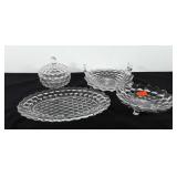 Glassware, fostoria, includes tri-footed bowl,