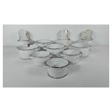 Enamelware, ten planters, includes three wall