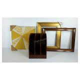 Home decor group, two frames, desk top file
