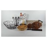 Home decor, includes wire basket, two woven