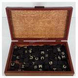Box of letterpress tiles