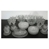Clear cut glass dishes and serving pieces, 46