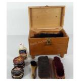 Shoe valet, includes brushes, polish, cream and