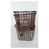 Three wire baskets, Locker room types, all stuck