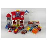 Toys, Fisher Price barn play set, firetruck, toy