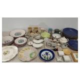 Dinnerware, bells, mugs, etc.