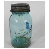 Number 13 Ball quart jar with zinc lid and glass