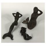 Cast iron mermaids, shelf sitter, hook and