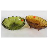 Colored glass serving bowls