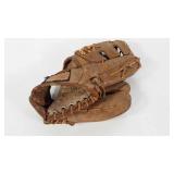 Youth size baseball glove, shows age wear