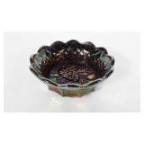 Fenton Glass 6" carnival grape design dish