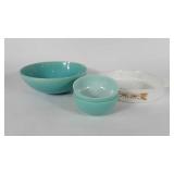 Bowls, Fire King 9" casserole, Franciscan 9"
