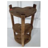 Three tier wooden heart shaped plant stand, 29"
