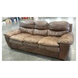 Leather couch, 90" wide, wear as shown, scratches