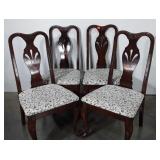 Set of four dining chairs with upholstered seats,
