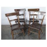 Four Early Plank Bottom Chairs,