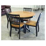 Dining table with four chairs, 42" diameter,