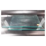 Two 1/4" plexiglass shelves, each measure 23.5x12