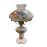 Floral decor parlor lamp in style of oil lamp,