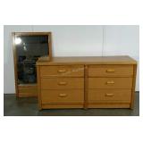 Double dresser, 6 drawers with vertical mirror