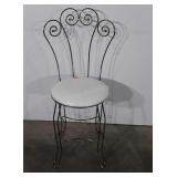 Brass vanity chair with upholstered seat, Seller