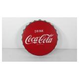 Advertising,  Coca-Cola tin bottle cap sign, 14"