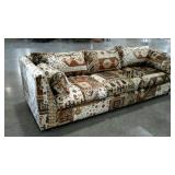 Bold sofa, 3 cushions, 86" wide, tear as shown,