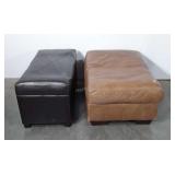 Two ottomans, one with storage, one is 23" x 34",
