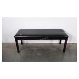 Leather bench, 17" x 18" x 46"