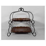 Two tiered desert stand with Celebrating Home