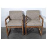 Two upholstered office chairs