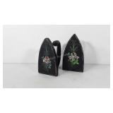 Decorative hand painted floral irons