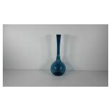 Large blue glass vase, 20" tall