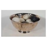 Reed and Barton 8" silverplated bowl with carved